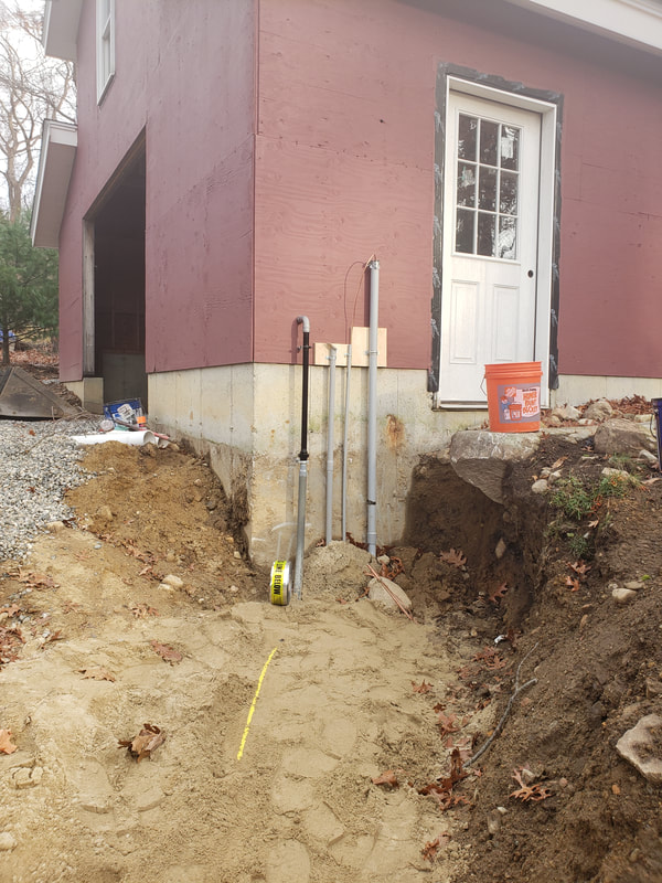 Natural gas piping installation on exterior of property