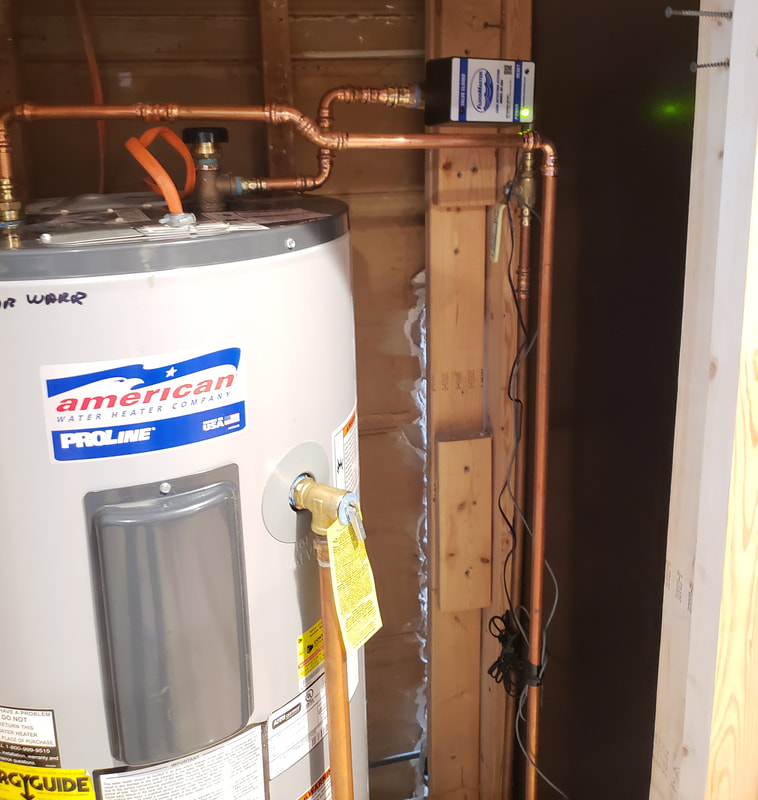 After installation of Floodmaster hot water heater with alarm and sensor